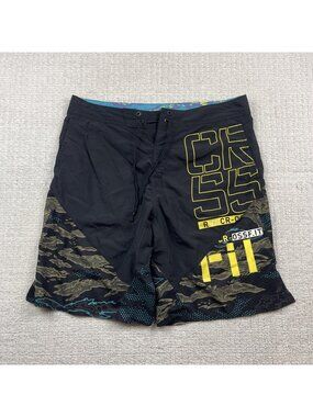 Reebok Crossfit Shorts Mens Tech Camo Training Performance Gym Sz 34 Cyber Alt